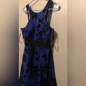 Navy Blue Floral Dress